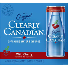 CLEARLY CANADIAN: Wild Cherry Sparkling Water Beverage 6 Count, 72 fo