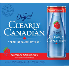 CLEARLY CANADIAN: Summer Strawberry Sparkling Water Beverage 6 Count, 72 fo