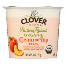 CLOVER SONOMA: Cream on Top Yogurt Peach, 6 oz