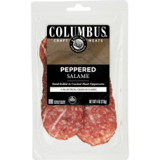 COLUMBUS: Sliced Peppered Salame, 4 oz