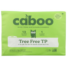 CABOO: Tree Free Bath Tissue Plastic Free 300 Sheets, 12 pk