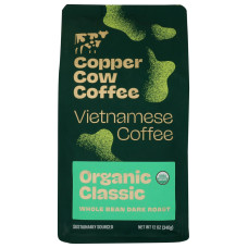 COPPER COW COFFEE: Organic Classic Whole Bean Coffee, 12 oz