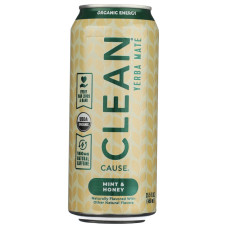 CLEAN CAUSE: Mint and Honey Non Carbonated Organic Yerba Mate, 15.5 oz