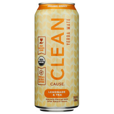 CLEAN CAUSE: Lemonade and Tea Non Carbonated Organic Yerba Mate, 15.5 oz