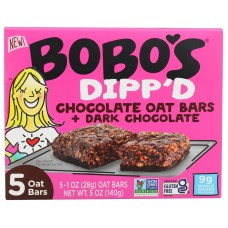BOBOS OAT BARS: Dippd Chocolate Oat Bar Plus Dark Chocolate, 5 oz