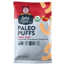 LESSER EVIL: Paleo Puffs Fiery Hot, 5 oz