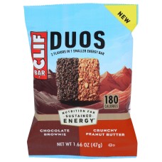 CLIF: Bar Duo Chocolate Brownie Peanut Butter, 1.66 oz