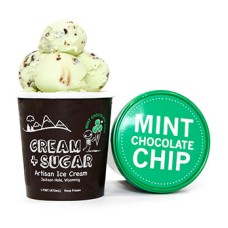 CREAM AND SUGAR: Ice Cream Mint Choco Chip, 16 oz