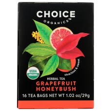 CHOICE TEA: Tea Herbal Grapefruit Honeybush, 16 bg