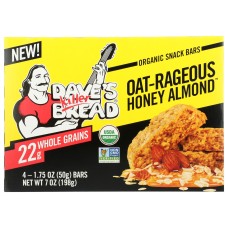 DAVES KILLER BREAD: Oatrageous Honey Almond Snack Bar 4 Count, 7 oz