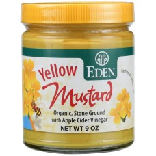 EDEN FOODS: Yellow Mustard Organic Jar, 9 oz