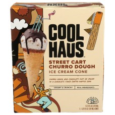 COOLHAUS: Street Cart Churro Dough Ice Cream Cones, 12.75 oz