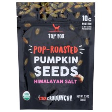 TOP FOX: Pop Roasted Himalayan Salt Pumpkin Seeds, 3.5 oz