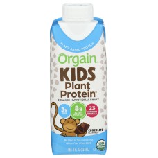 ORGAIN: Kids Organic Plant Protein Nutritional Shake Chocolate, 8 fo