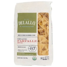 DELALLO: Organic Farfalle Organic Bow Tie Pasta, 16 oz