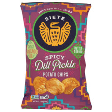 SIETE: Spicy Dill Pickle Kettle Cooked Potato Chips, 5.5 oz