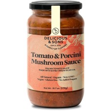 DELICIOUS AND SONS: Tomato Porcini Mushroom Sauce, 18.7 oz