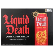 LIQUID DEATH: Convicted Melon Sparkling Water 8Pack, 153.6 fo