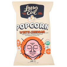 LESSER EVIL: Organic White Cheddar Flavor Popcorn, 4.6 oz