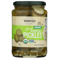 WOODSTOCK: Organic Kosher Sliced Dill Pickles, 24 oz