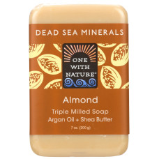 ONE WITH NATURE: Almond Dead Sea Minerals Soap Bar, 7 oz