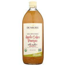 DE NIGRIS: Organic Apple Cider Vinegar Unfiltered, 34 oz DE NIGRIS: Organic Apple Cider Vinegar Unfiltered, 34 oz