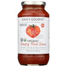 DAVES GOURMET: Simply Red Sauce, 25.5 oz