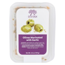 DIVINA: Olives Marinated With Garlic, 4.6 oz