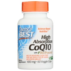 DOCTORS BEST: High Absorption CoQ10 with BioPerine 400mg, 60 vc
