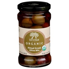 DIVINA: Olive Mix Pitted Greek Organic, 5.3 oz