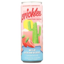 PRICKLEE: Wild Strawberry Plus Hibiscus Cactus Water, 12 fo