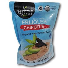 EARTH CO ORGANICS BEANS: Organic Refried Beans Chipotle, 14.1 oz