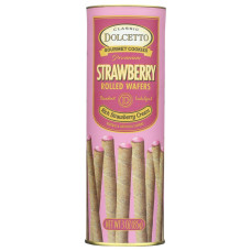 DOLCETTO: Wafer Rolls Strawberry, 3 oz