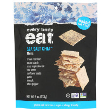 EVERY BODY EAT: Sea Salt Chia Thins, 4 oz EVERY BODY EAT: Sea Salt Chia Thins, 4 oz