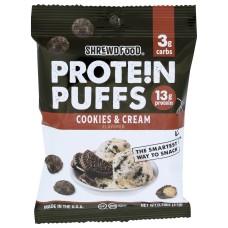SHREWD FOOD: Protein Puffs Cookies and Cream, 0.74 oz