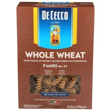 DE CECCO: Fusilli No 34 100 Percent Whole Wheat, 13.25 oz