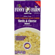 FUNNY FARM: White Cheddar Goat Cheese Shells Dinner, 6 oz