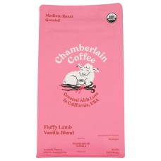 CHAMBERLAIN COFFEE: Fluffy Lamb Vanilla Medium Roast Coffee Bag Fresh Ground, 12 oz