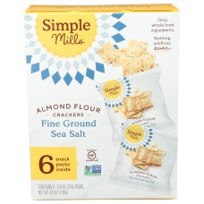 SIMPLE MILLS: Fine Ground Sea Salt Almond Flour Crackers, 4.8 oz