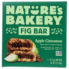 NATURES BAKERY: Whole Wheat Fig Bars Apple Cinnamon 6Ct, 12 oz