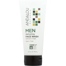 ANDALOU NATURALS: Men Refreshing Face Wash, 6 fo