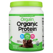 ORGAIN: Organic Protein Plant Based Protein Powder Creamy Chocolate Fudge, 16.3 oz