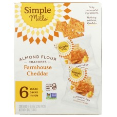 SIMPLE MILLS: Farmhouse Cheddar Almond Flour Crackers, 4.9 oz