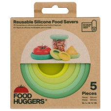 FOOD HUGGERS: Sage Green Reusable Silicone Food Savers, 5 pc