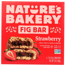 NATURES BAKERY: Whole Wheat Fig Bars Strawberry 6Ct, 12 oz