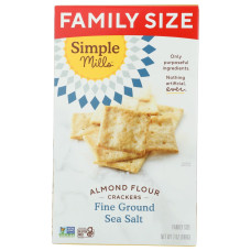 SIMPLE MILLS: Fine Ground Sea Salt Almond Flour Crackers Family Size, 7 oz