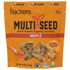 FLACKERS: Multi Seed Maple Crackers, 4 oz FLACKERS: Multi Seed Maple Crackers, 4 oz