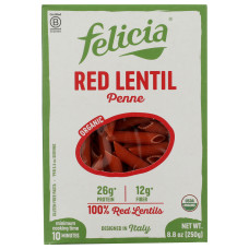 FELICIA: Organic Red Lentil Penne Pasta, 8.8 oz FELICIA: Organic Red Lentil Penne Pasta, 8.8 oz