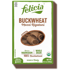 FELICIA: Buckwheat Mezzi Rigatoni Pasta, 8.8 oz FELICIA: Buckwheat Mezzi Rigatoni Pasta, 8.8 oz