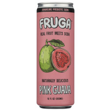 FRUGA: Pink Guava Fruit Super Soda, 12 fo